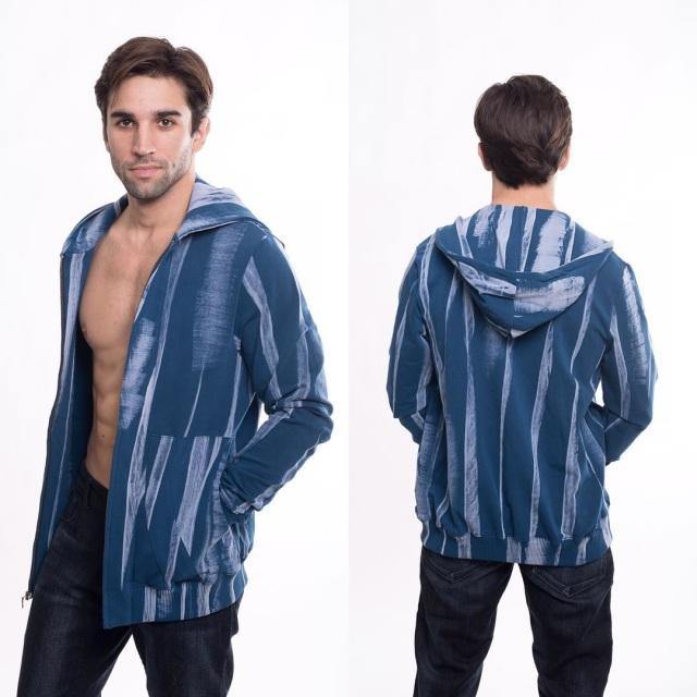 Enrize Blue Striped Hoodie - Enrize Clothing