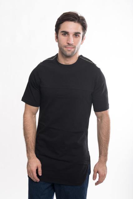 Enrize Clothing Long Tee, Sleeve Shoulder w Zipper T-Shirt - Enrize Clothing