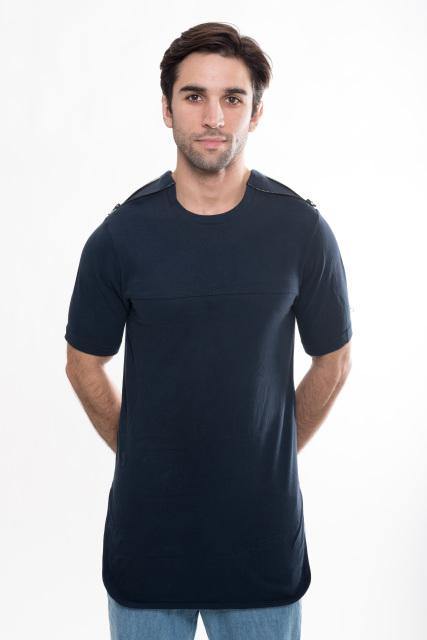 Enrize Clothing Long Tee, Sleeve Shoulder w Zipper T-Shirt - Enrize Clothing