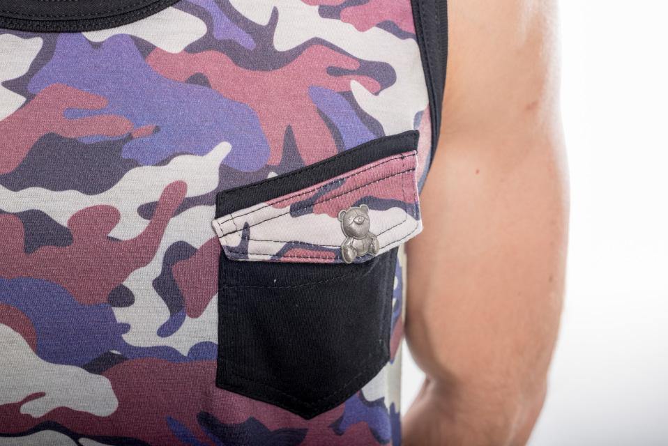 Camouflage Purple and White Mens Tank Top - Enrize Clothing